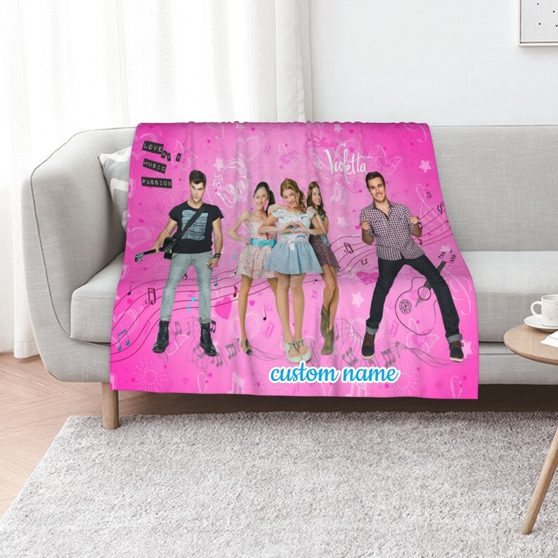 Custom Name Disney Violetta Quilt Blanket Bedding Set for Picnic and Home Decoration - Image 2