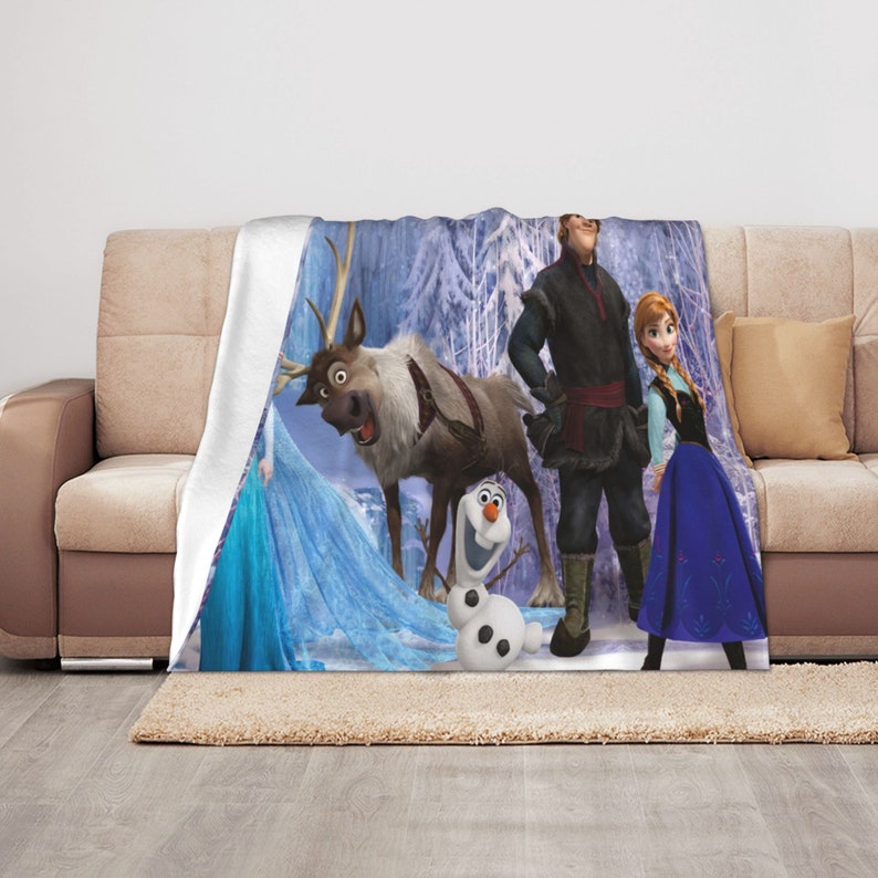 Custom Name Frozen Quilt Blanket Set - Perfect for Home Decoration and Picnic, Great Gifts for Family - Image 3