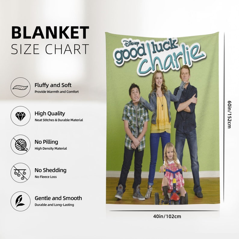 Custom Name Good Luck Charlie Quilt Blanket Set - Perfect for Home Decoration and Picnic, Great Gifts for Family - Image 4