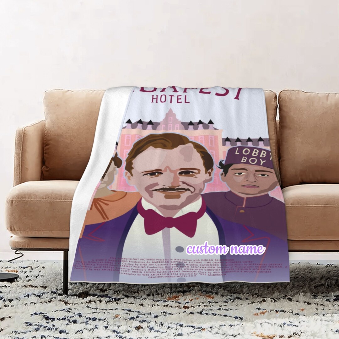 Custom Name Grand Budapest Hotel Quilt Blanket Set - Perfect for Home Decoration and Picnic, Great Gifts for Family