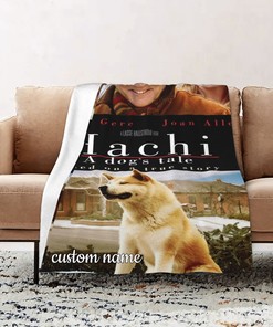 Custom Name Hachi A Dog's Tale Quilt Blanket Bedding Set Perfect for Bedroom Decor