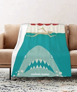 Custom Name Jaws Quilt Blanket Bedding Set for Home Decoration and Gift - Great Gifts for Family