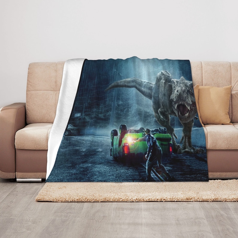 Custom Name Jurassic Park Bedding Set Blanket - Suitable for Home Decoration and Picnic - Image 3