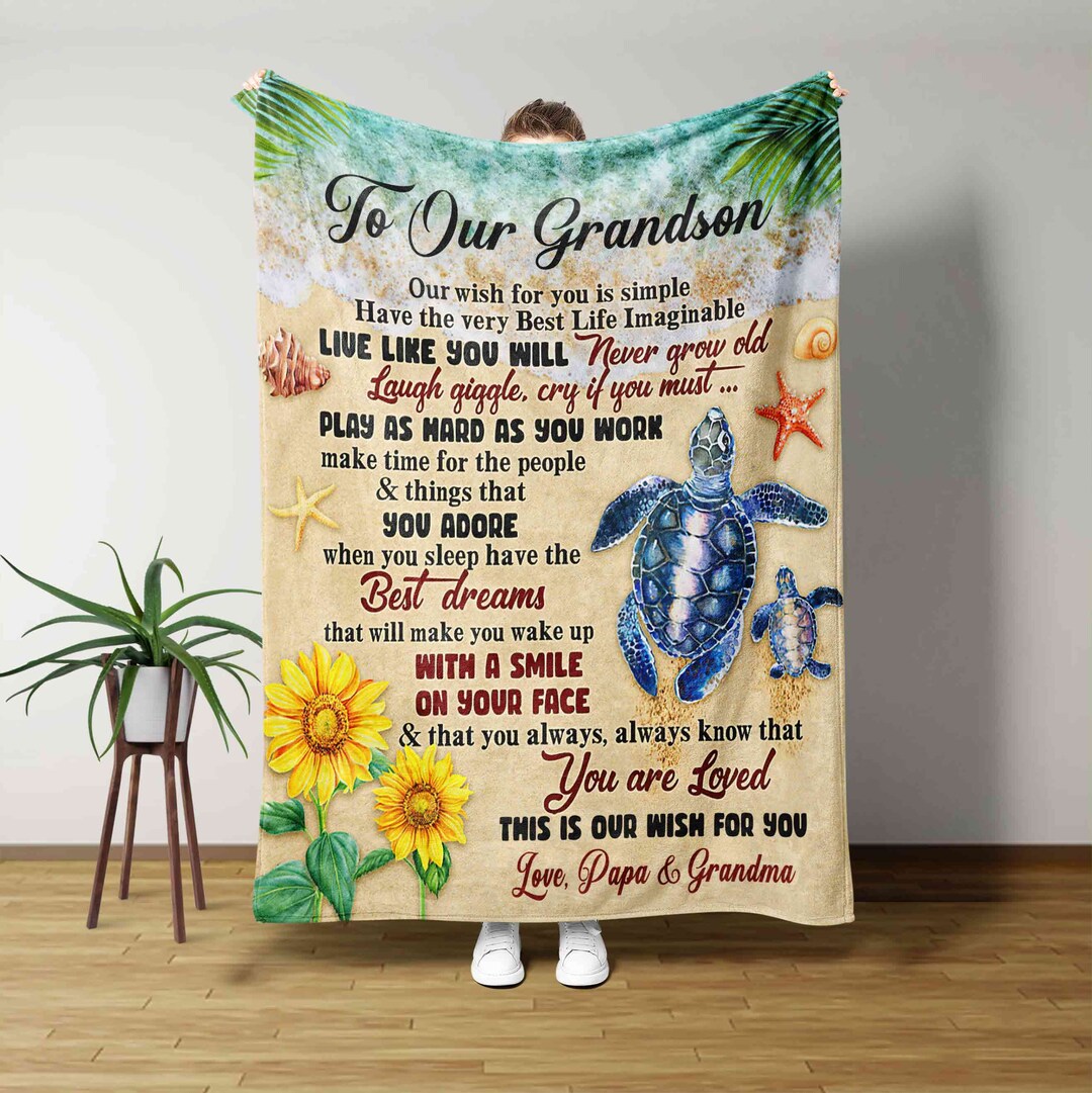 Custom Name Lion Blanket for Our Son - Perfect for Bedroom Decor, Great Gifts for Family