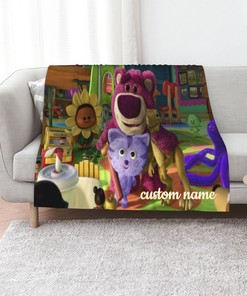Custom Name Lotso Quilt Blanket Set - Perfect for Home Decoration and Picnic, Great Gifts for Family