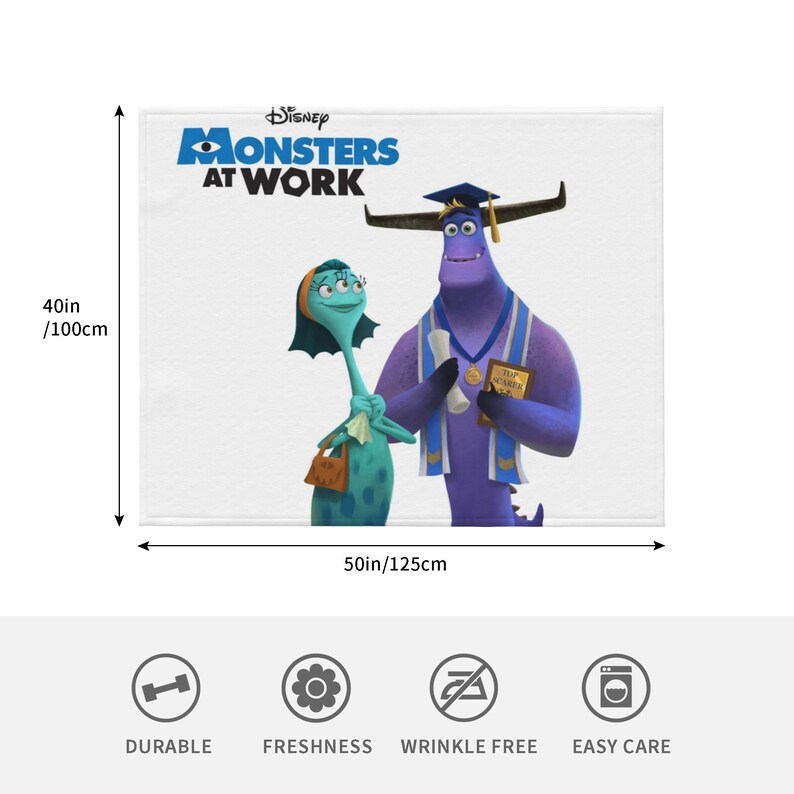 Custom Name Monsters At Work Bedding Set Blanket - Suitable for Home Decoration and Picnic - Image 4