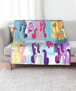 Custom Name My Little Pony Quilt Blanket Set - Perfect for Home Decoration and Picnic, Great Gifts for Family