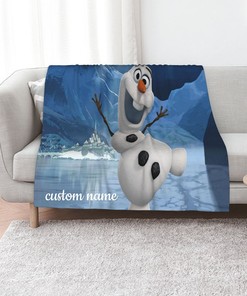 Custom Name Olaf Presents Quilt Blanket Set - Perfect for Home Decoration and Picnic, Great Gifts for Family