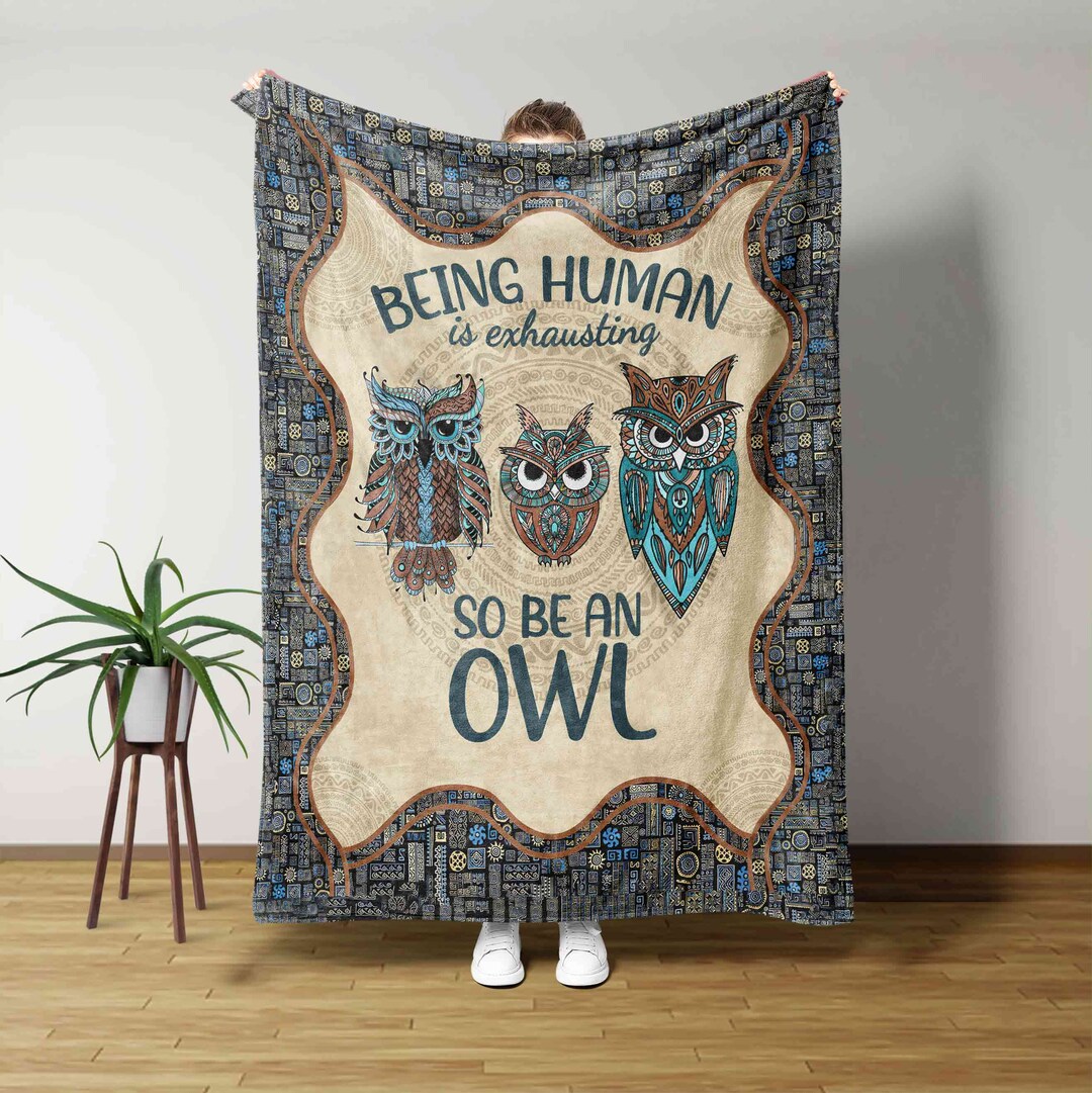 Custom Name Owl Quilt Blanket - Great Gifts for Family