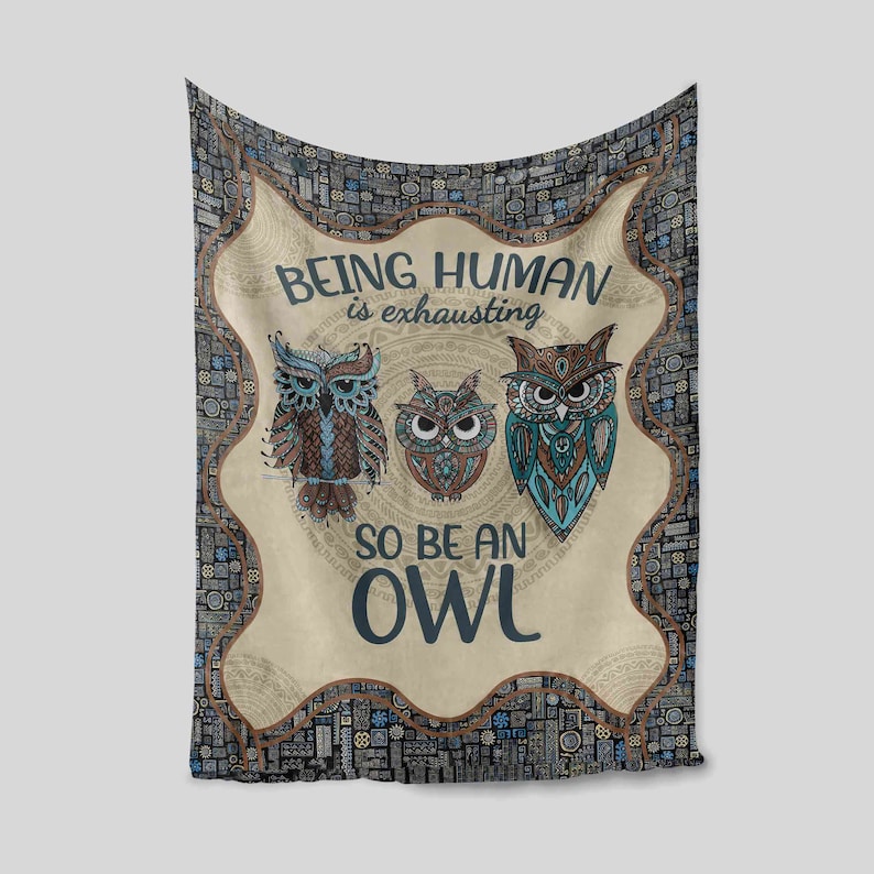 Custom Name Owl Quilt Blanket - Great Gifts for Family - Image 2