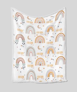 Custom Name Rainbow Quilt Bedding Set - Nursery Blanket, Baby Girl or Great Gifts for Family