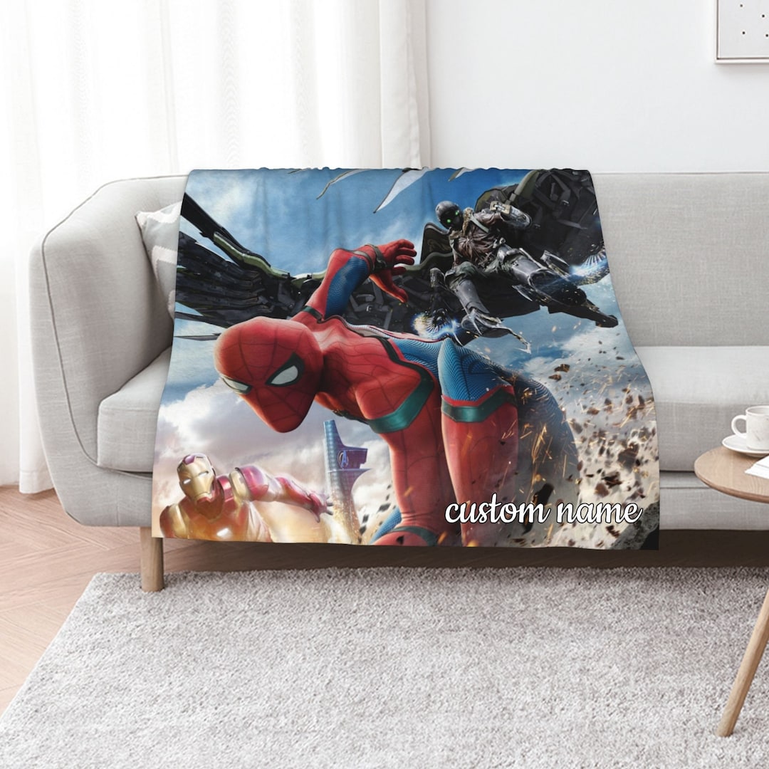 Custom Name Spider-Man Homecoming Quilt Blanket Set - Perfect for Home Decoration and Picnic, Great Gifts for Family, Sofa Blanket.