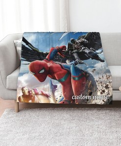 Custom Name Spider-Man Homecoming Quilt Blanket Set - Perfect for Home Decoration and Picnic, Great Gifts for Family, Sofa Blanket.