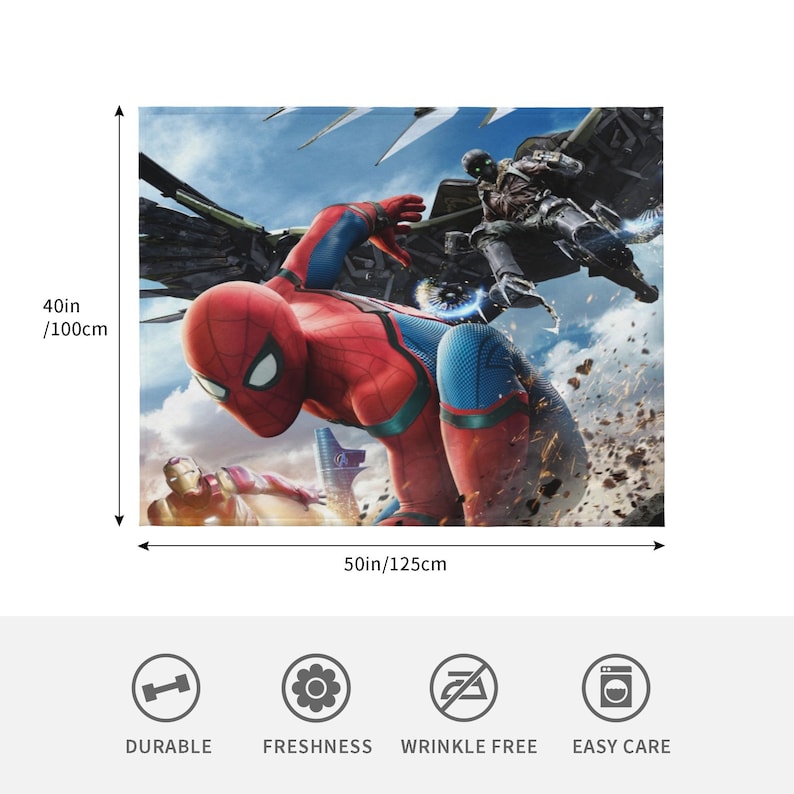 Custom Name Spider-Man Homecoming Quilt Blanket Set - Perfect for Home Decoration and Picnic, Great Gifts for Family, Sofa Blanket. - Image 4