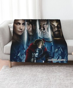 Custom Name Thor Quilt Blanket Set - Perfect for Home Decoration and Picnic, Great Gifts for Family