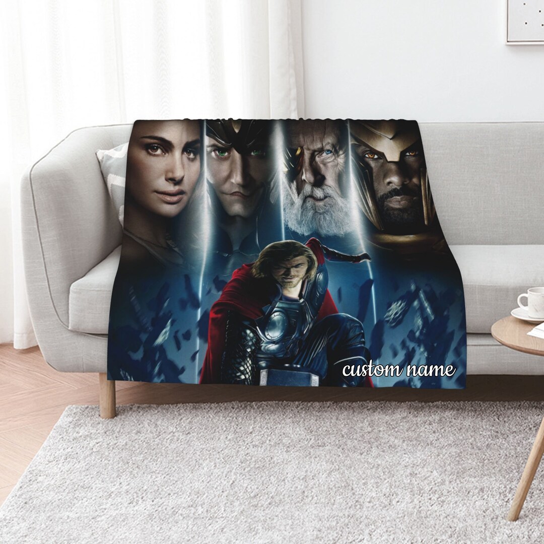Custom Name Thor Quilt Blanket Set - Perfect for Home Decoration and Picnic, Great Gifts for Family