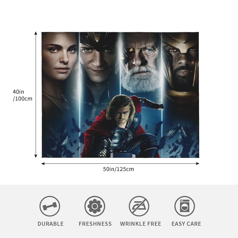 Custom Name Thor Quilt Blanket Set - Perfect for Home Decoration and Picnic, Great Gifts for Family - Image 4