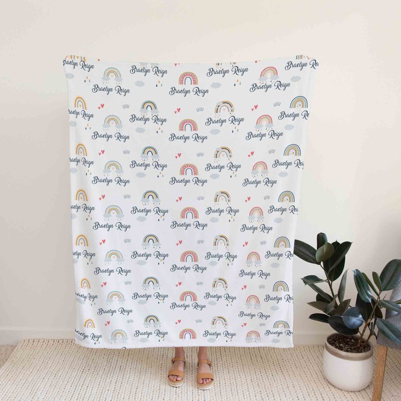 Custom Rainbow Quilt Blanket - With Name, Suitable for Home Decoration or Perfect for Bedroom Decor - Image 2
