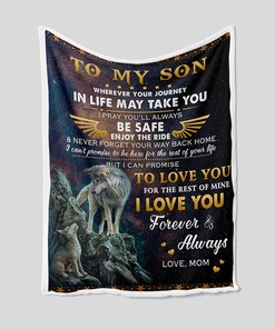 Custom To My Son Wolf Quilt Blanket - Great Gifts for Family, Home Decoration