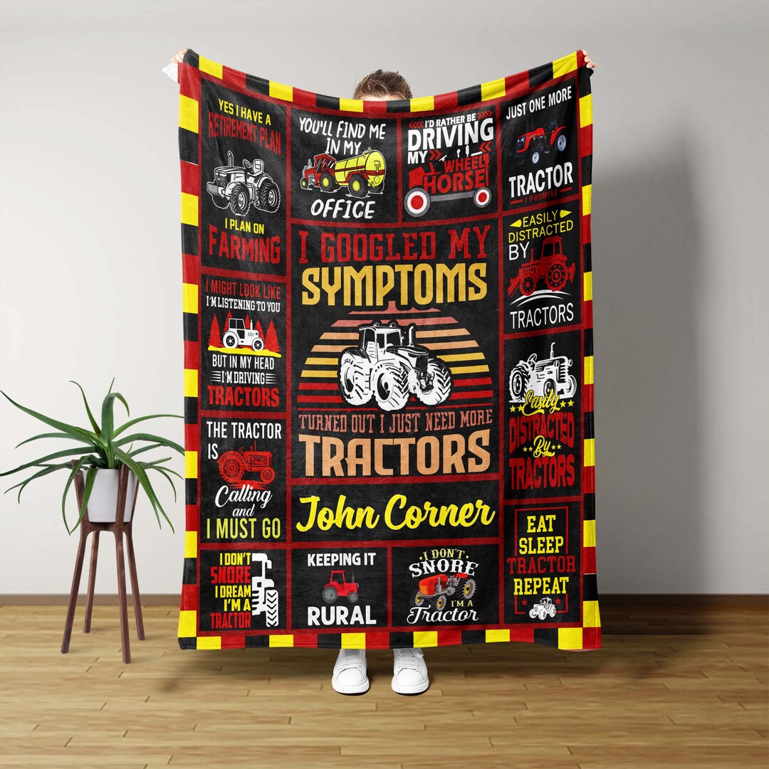 Custom Tractors Quilt Blanket Bedding Set, Ideal for Farmhouse Decor and Keeping it Rural
