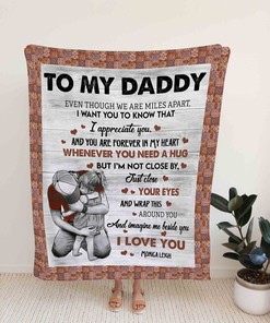 Custom Warming Hug Quilt Blanket For Father - Sofa Blanket