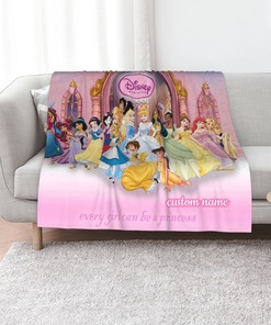 Customizable Disney Princess Quilt Blanket - Bedroom Decor