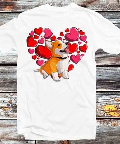 Cute Corgi Dog Valentine Hoodie - A Vintage Retro Hoodie for Pet Lovers and Anime Fans Alike
