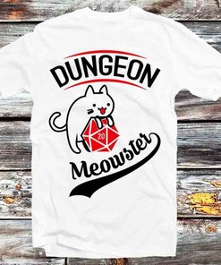 Cute Dungeon Meowster Cat Monster Tee - Ideal Gift for D&D and Anime Lovers