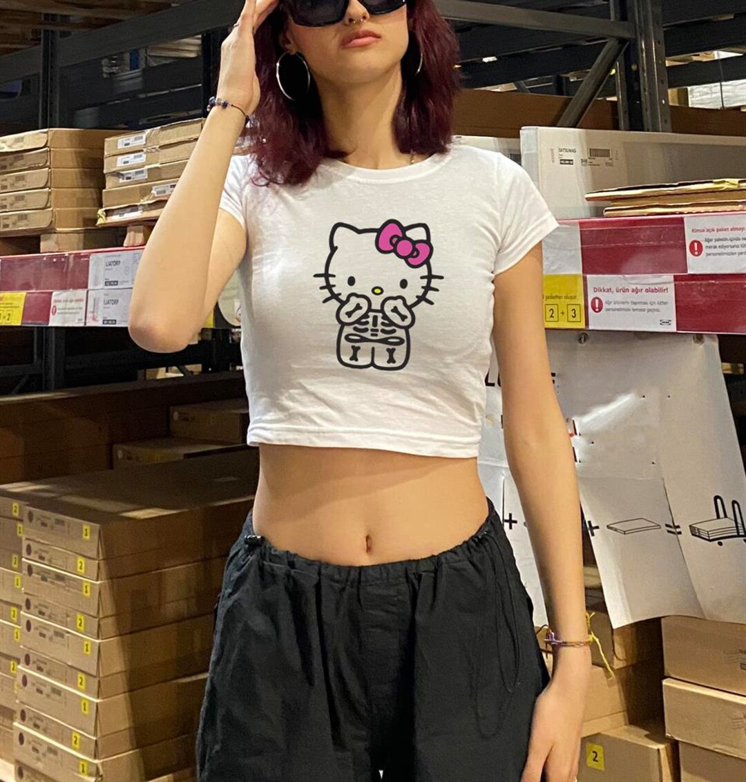 Cute Kitty Crop Tops - Japanese Style Anime Shirt for Women - Perfect Harajuku Anime Lover Gift