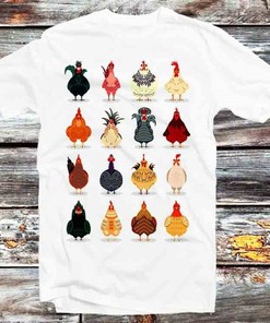 Cute Vintage Retro Chicken List Tee - Cool Gift Idea for Anime Fans