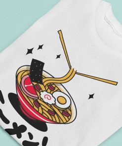 Cyberpunk Noodle Soup Shirt, Japanese Harajuku Tee for Anime Fans