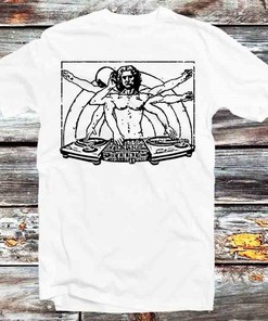Da Vinci Vitruvian DJ Retro Cool Anime Tee - Perfect Gift for Fans