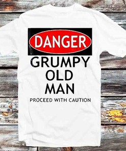 Danger Grumpy Old Man Unisex Tee - Vintage Retro Cool Cartoon Anime Manga Shirt