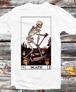 Death Skeleton Tarot Card Unisex Anime T-Shirt - Gothic Fan and Tarot Enthusiast Gift