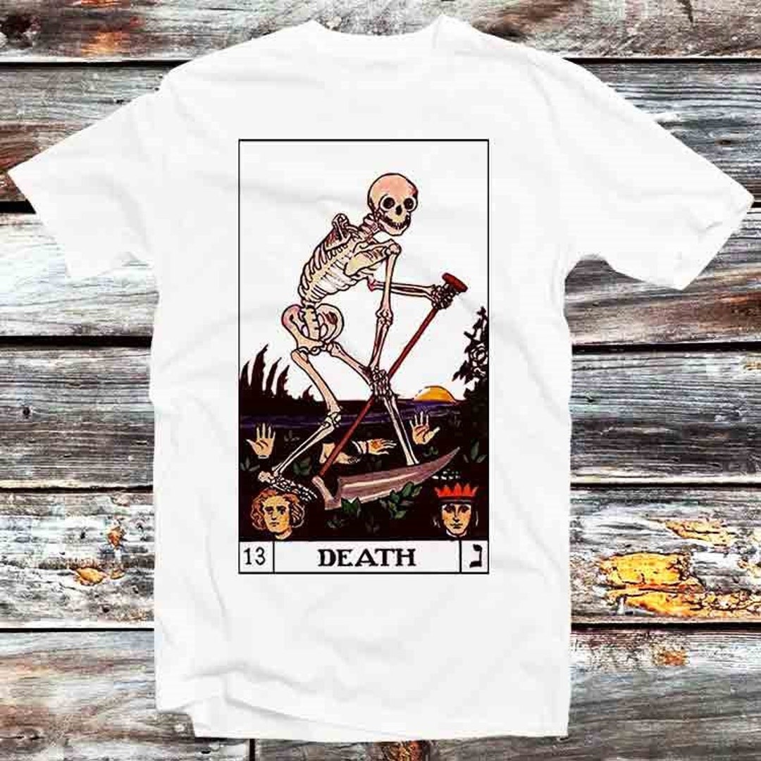 Morte Death Tarot Graphic Round Neck T-shirt