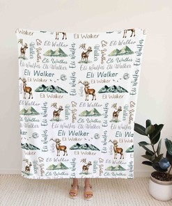 Deer Mountain Quilt Blanket - Perfect for Home Decoration
