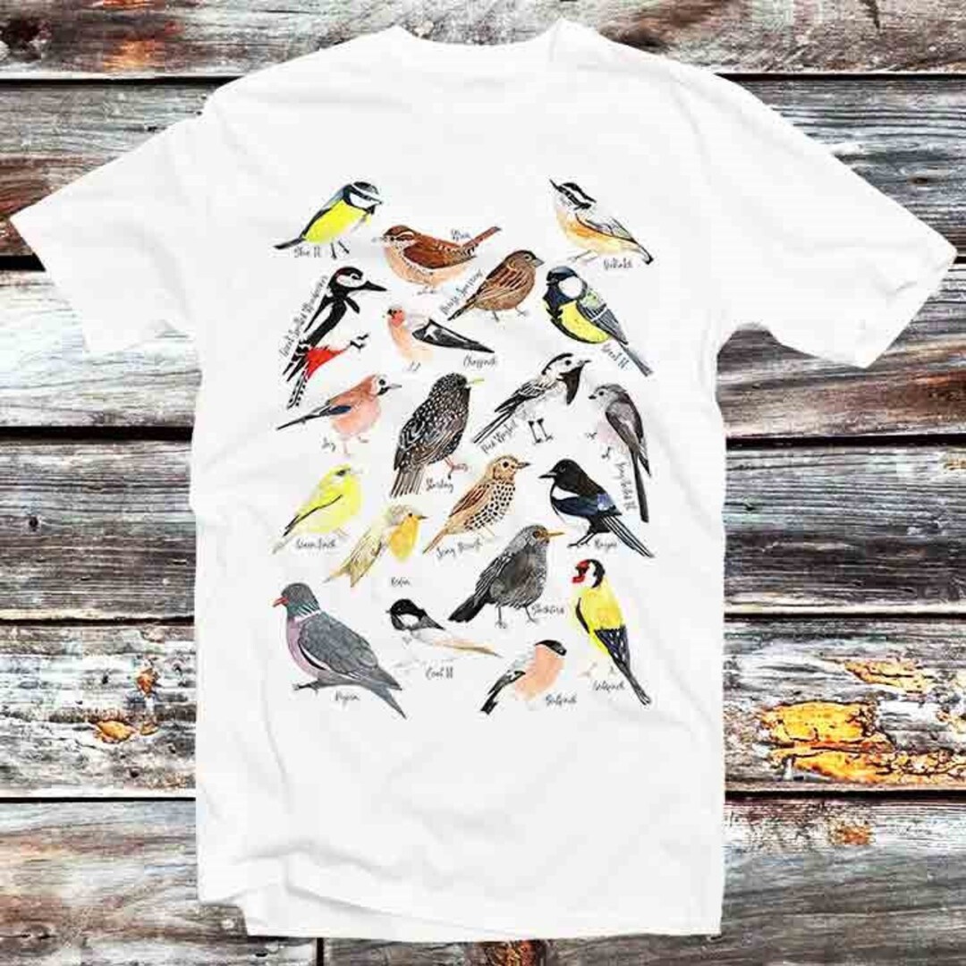 Different European Garden Birds Tee - Perfect for Birdwatching Lovers, Vintage Retro Anime T-Shirt