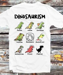 Dinosaurism Cartoon Art Unisex Anime T-Shirt - Dinosaur Fan and Cartoon Enthusiast Gift
