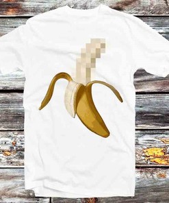 Dirty Censored Peeled Banana Vintage Style T-Shirt - Quirky and Cool Present for Manga Fans
