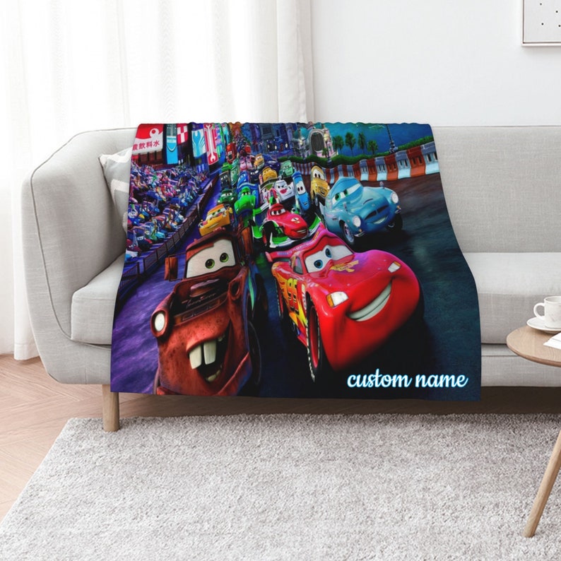 Disney Cars Customized Quilt Bedding Set - Ideal for Kids Bedroom Decor and Sofa Blanket - Image 2