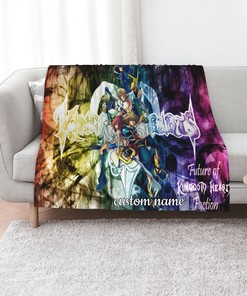 Disney Kingdom Hearts Custom Name Quilt Blanket - Great Gifts for Family and Home Decoration