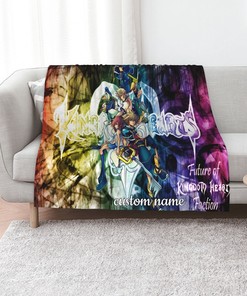 Disney Kingdom Hearts Custom Name Quilt Blanket - Great Gifts for Family and Home Decoration