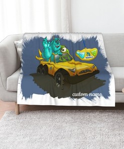 Disney Mike's New Car Custom Name Quilt Bedding Set - Perfect for Home Decoration and Movie Lovers