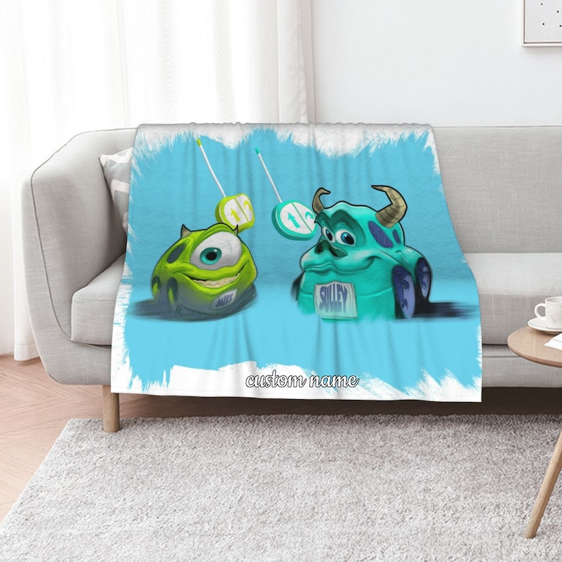 Disney Mike's New Car Personalized Quilt Blanket Set - Great for Sofa Blanket, Bedroom Decor, Family Gifts - Image 2