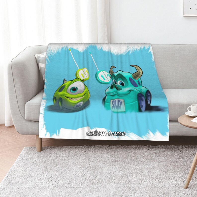 Disney Mike's New Car Personalized Quilt Blanket Set - Great for Sofa Blanket, Bedroom Decor, Family Gifts - Image 2