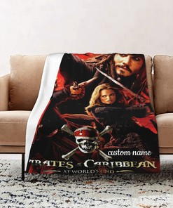 Disney Pirates Of The Caribbean3 Quilt Bedding Set Blanket - Personalize Your Name for Home Decoration and Picnic