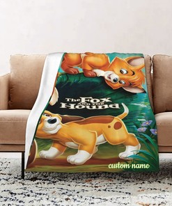 Disney The Fox And The Hound Custom Name Quilt Blanket - Great Gifts for Family and Home Decoration