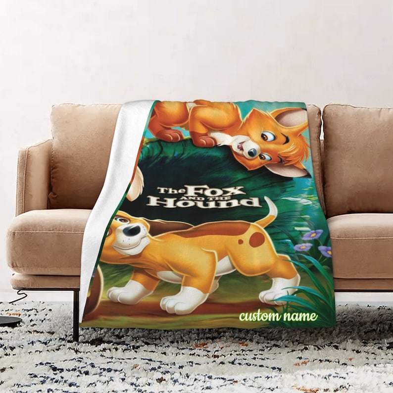 Disney The Fox And The Hound Custom Name Quilt Blanket - Great Gifts for Family and Home Decoration - Image 2