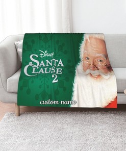 Disney The Santa Clause 2 Quilt Blanket with Custom Name for Home Decoration