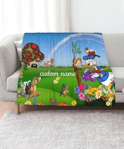 Donald Duck Custom Name Quilt Bedding Set - Perfect for Sofa Blanket, Home Decoration, Family Gifts